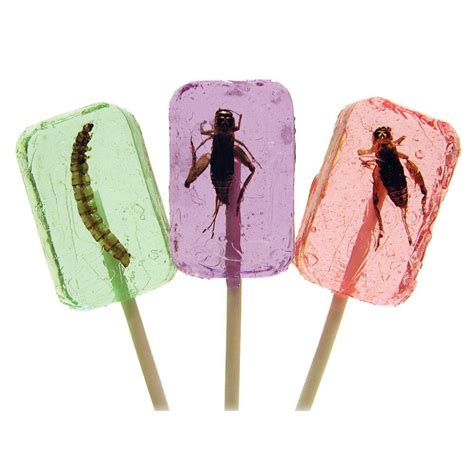 bug candy lollipops|lollipops with bugs in it.